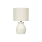 Monarch Specialties 17" H Table Lamp - Cream Ceramic / Ivory / Cream Shade-Brighten up any room with this fashionable 17"h table lamp with a modern, angular cream ceramic base and ivory linen drum shade to set in a livingroom, office, or bedroom