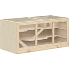 PawHut Wooden Hamster Cage Rat Cage with Slide & Tray - Natural Wood-A great living home and exercise area combined in it