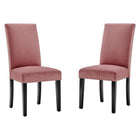 Modway Parcel Performance Velvet Dining Side Chairs - Dusty Rose - 2 Pack-Modern Accent Chair