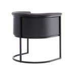 Manhattan Comfort Cosmopolitan 24" Mid-Century Modern Faux Leather Upholstered Dining Chair - Black-Seat Height: 18.9