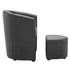 Modway Divulge Armchair and Ottoman - Black-Wooden frame and foot caps