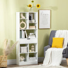 HOMCOM Tall Bookshelf with Drawer - White-Selected MDF board for a robust structure 