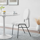Modway Craft Upholstered Fabric Dining Side Chairs - Black/White-Dense Foam Padding