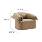 Modway Lark Slipcovered Fabric Oversized Armchair - Almond-Linen-Blend Fabric Upholstery
