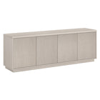 Hudson&Canal Hanson TV Stand for TV's up to 75" - Alder White-Features four doors with enclosed cabinets and 4 shelves for ample storage