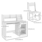 Qaba Kids Study Desk and Chair Set with Storage Shelves - White-Multiple storage space for storing art supplies, toys, or games 