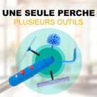 Gritt Commercial - Ensemble de nettoyage de vitres - Raclette pivotante de 18 po pour fenêtres - Perche télescopique de 6 pi - Lot de 3-Longueur maximale du manche : 6 pi