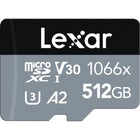 Lexar Professional 1066X MicroSDXC SILVER Series- 512GB - Black-Professional-level performance for action cameras, drones, or Android smartphones