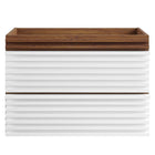 Modway Render 30" Wall-Mount Bathroom Vanity Cabinet - White/Walnut-Mid-Century Modern Vanity