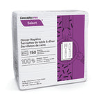 Cascades Pro Select 2-Ply 1/8 Fold Dinner Napkin - White - 150 Pack - 20/Case-Wrapped in a convenient poly packaging for optimal storage and hygiene