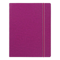 Filofax A5 Size Notebook, 8-1/4" x 5-3/16", 112 Pages, Fuchsia-Cover with integral reinforcement that can be folded open by a full 360-degree