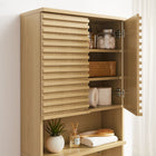Modway Render Over the Toilet Bathroom Storage Cabinet - Oak-Soft-Close Hinges