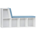 HOMCOM Bookshelf with Reading Nook - Blue-5 open compartments to organize your items neatly