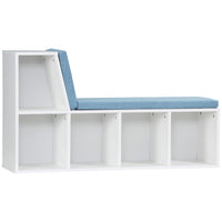 HOMCOM Bookshelf with Reading Nook - Blue-5 open compartments to organize your items neatly