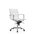 Plata Import Martha Office Chair Mesh Low Back Adjustable Height Metal Frame - White-Metal frame with black mesh