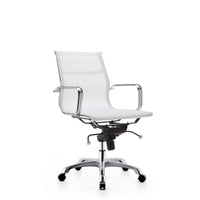 Plata Import Martha Office Chair Mesh Low Back Adjustable Height Metal Frame - White-Metal frame with black mesh