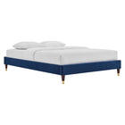 Modway Harlow Performance Velvet Full Platform Bed Frame - Navy-Stain-Resistant Performance Velvet