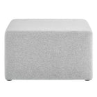 Modway Callum Large 28" Square Woven Heathered Fabric Upholstered Ottoman - Heathered Weave/Light Grey-7