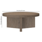 Hudson&Canal Holm 36"W Round Coffee Table - Antiqued Grey Oak-9