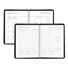 Mead 2027 Contempo Weekly/Monthly Appointment Book - 10-7/8" H x 8-1/4" W - Black - Bilingual-Textured poly cover in black