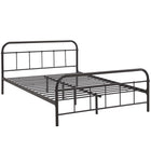 Modway Maisie Stainless Steel Queen Bed Frame - Brown-Rustic Cottage Metal Platform Bed