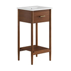 Modway Zaire 18" Bathroom Vanity - Walnut/White-MDF and Rubberwood