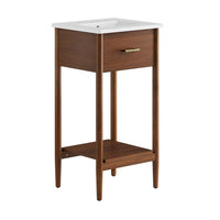 Modway Zaire 18" Bathroom Vanity - Walnut/White-MDF and Rubberwood