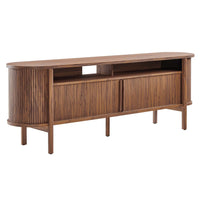 Modway Cadence 71" Curved TV Stand - Walnut-Wood, Particleboard, MDF