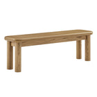 Modway Alvia 58" Oak Wood Bench - Weathered Oak-58" Rectangular Dining Bench