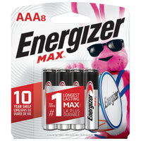 Energizer MAX AAA Alkaline Battery - 1.5V DC - 8 Pack-AAA