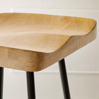 Modway Concord Backless Wood Bar Stools - Oak - Set of 2-Powder-Coated Metal Legs