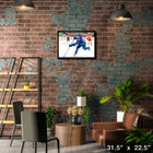 Quinn Hughes Vancouver Canucks Shooting - Framed Canvas - 31" x 22"-Officially licensed by the NHL and NHLPA