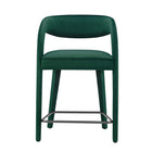 Modway Pinnacle Performance Velvet Counter Stool - Green Black - Set of 2-8