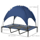 PawHut Elevated Cooling Pet Bed with Canopy for XL Dogs - Dark Blue-Fabric is made of high density, breathable polyester to keep heat away 