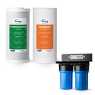 iSpring F2WGB21B WGB21B Whole House Replacement Filter 2-Piece Set-Highly Activated Carbon Block CTO Filter: Using high quality coconut shell carbon and highly compact fabrication tech, iSpring CTO filter(FC15B) knocks out cloudiness as well as bad tastes and odors, removes up to 99% of chlorine, and is highly effective on Organic Compounds like herbicides and industrial solvents and other contaminants like trihalomethanes.