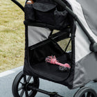 PawHut Foldable Pet Stroller for Dogs - Dark Grey-Smooth ride with large wheels and shock-absorbing frame 