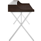 Modway Bin 47" Office Desk - Cherry-Wood-grain patterned melamine top