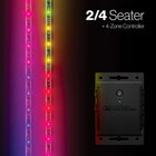 SoundExtreme Extreme Strips - 2/4 Seat Cart + LED Controller-4-zone led controller included: up to 4 zones for LEDCast compatible strips, whips and rock lights. optional use of 2 zones to make lights synchronize with the vehicle brake, reverse, and turn signals (extension cables sold separately). 100% WATERPROOF - patent pending design providing waterproof and dirt proof protection to withstand the elements