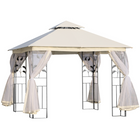 Outsunny 10 ft W x 10 ft L Patio Gazebo - Outdoor Gazebo Canopy - White-Gazebo tent with mesh sidewalls is a fantastic addition to your patio, deck, or garden