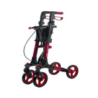 Journey Breeze Rollator Mobility Walker - Red-Ergonomic hand grips help support a more comfortable hold during use