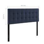 Modway Emily Upholstered Fabric Queen Headboard - Navy-Fits queen size beds