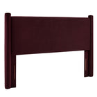 Modway Rael Performance Velvet Full Headboard - Mulberry-Padded Headboard
