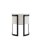 Manhattan Comfort Corso 26.38" Modern Faux Leather Upholstered Dining Chair - Cream-24.49" L x 21" W x 27.81" H
