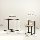 HOMCOM Industrial 3-Piece Small Space Dining Set - Oak-Low-back chair provide comfortable resting space