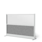 Luxor Modular Wall - 70" W x 48" H - Wide Grey Frame, Frosted Acrylic, Cool Grey PET-Creates semi permanent privacy in shared spaces
