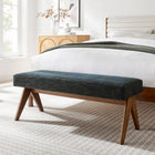 Modway Lyra 47" Fabric Upholstered Bench - Azure-Padded Seat