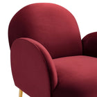 Modway Transcend Performance Velvet Armchair - Maroon-Chair Weight Capacity: 331 lb