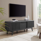Modway Iterate 59" TV Stand - Charcoal-Wood Grain Laminate