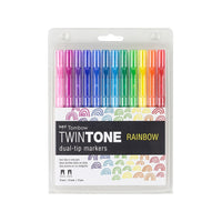 Tombow Twintone, Rainbow, 12/Pack-Extra-fine tip for very precise writing 0.3mm