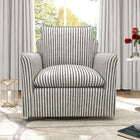 Ebello Kandyn 29.7" W Modern Soft Stripe Upholstered Swivel Barrel Chair with Removable Cushion - Blue-High-Resilience Support: Foam-filled cushions are engineered to retain their shape, ensuring lasting comfort
